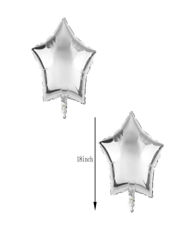 DYT 10PCS Snowflake Foil Balloons Winter Theme Balloons 18inch Silver Shining Star Aluminum Balloons for Girls Boys Birthday Winter Home Party Decoration Supplies - Image 2